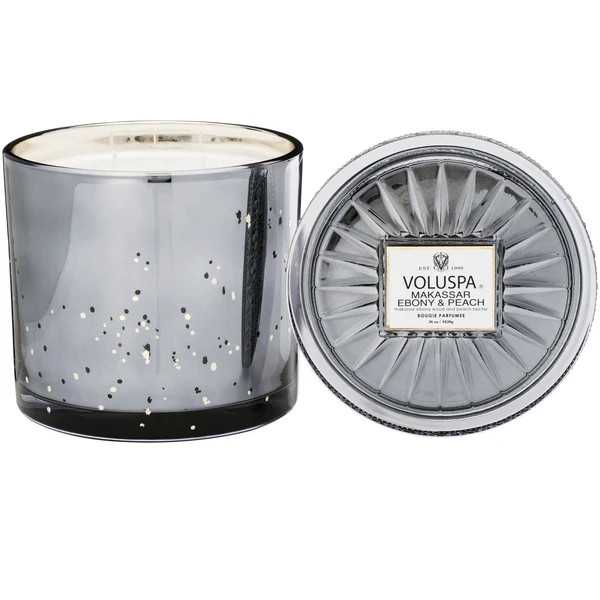 Ebony & Peach - Grande Glass Candle Lid