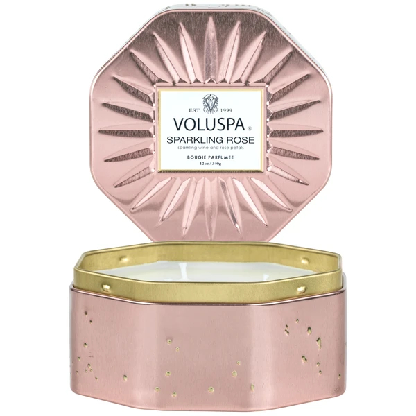 Sparkling Rose - 3 Wick in Octagon Tin – Image 2