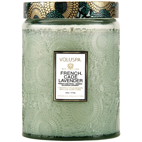 French Cade & Lavender - Large Glass Jar Candle