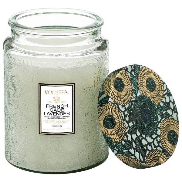 French Cade & Lavender - Large Glass Jar Candle – Image 2