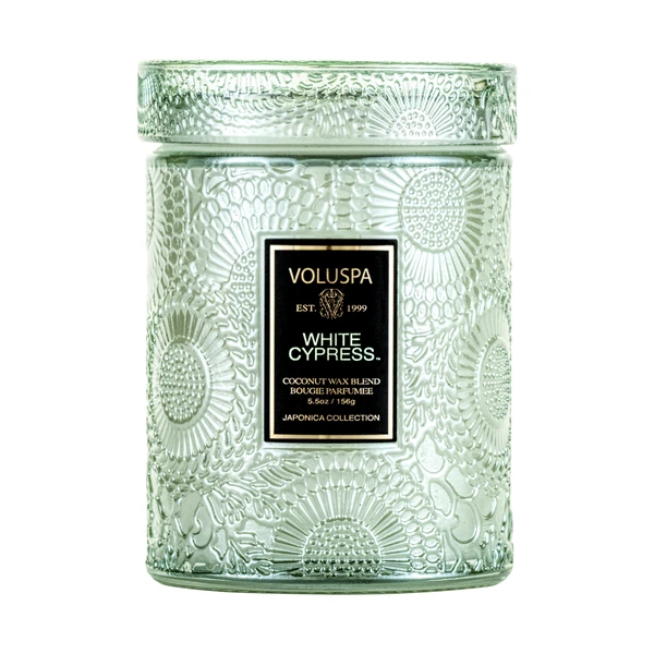 White Cypress - Small Glass Jar Cdl Glass Lid