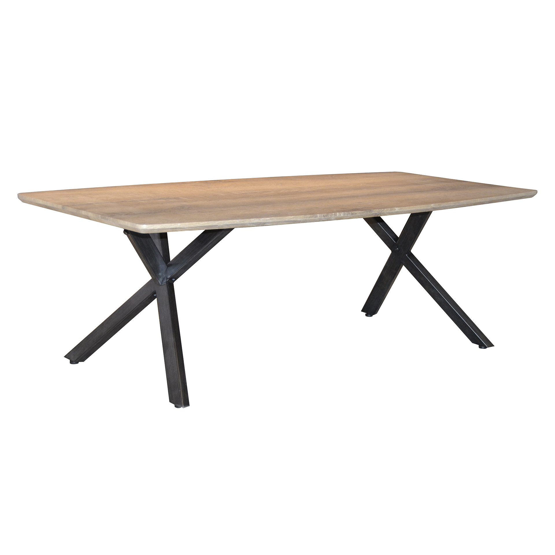 Table De Salon 120 Cm Pieds Noirs / Chene Antiquewash