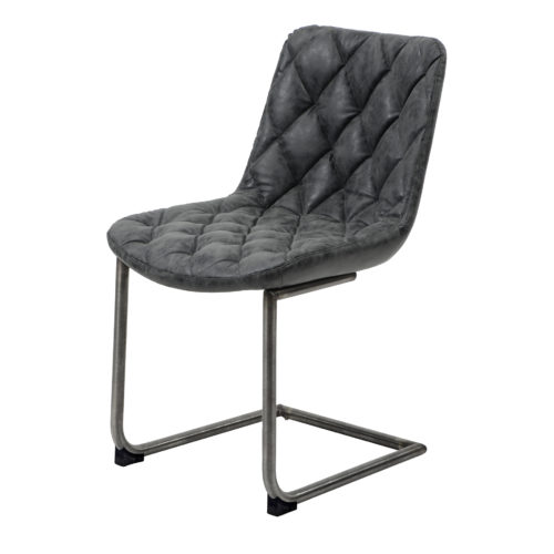 Chaise Grille Piétement Luge / Wax Pu Noir